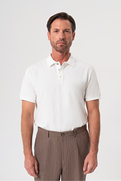 Velvarde Off-White Polo Collar T-Shirt