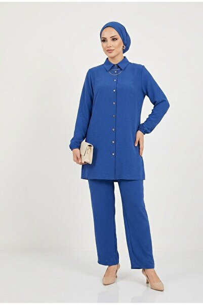 wishne Women's Aerobin Shirt and Pants Set - Non-Ironing Hijab Suit - Plus Si...
