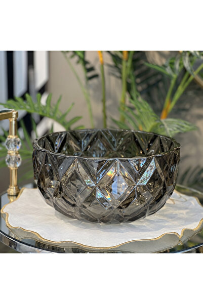 Elta Collection Crystal Glass Plate - Large Bowl Fruit Bowl Candy Bowl Decora...