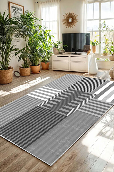 df home Salon Halısı Mutfak halısı Yolluk Geometrik İskandinav Eskitmeli Diji...