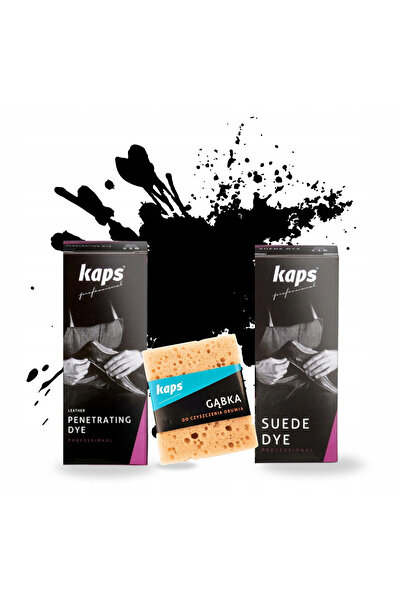 kaps Set vopsea pentru piele intoarsa, Kaps, 3 in 1, 50 ml, negru, curatare e...
