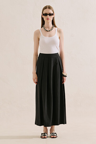 Manuka Linen Mixed Natural Skirt Pants Black