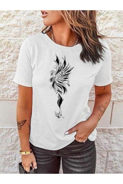 vorena White Printed Women's T-Shirt