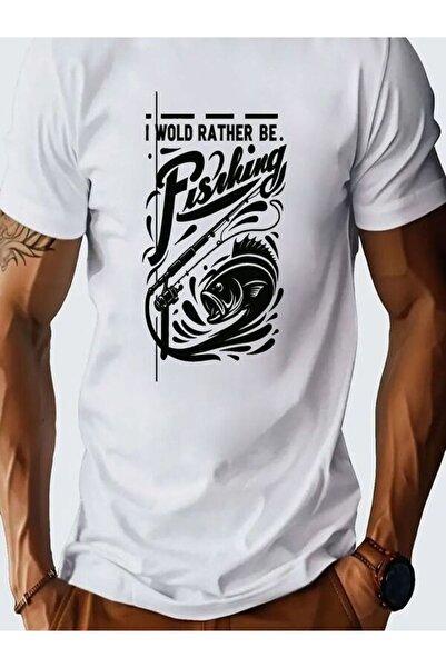 COZYWEAR Fishing Printed White Men's T-Shirt