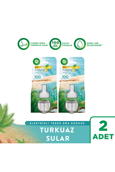 Air Wick Elektrikli Oda Kokusu Yedek Şişe Turkuaz Sular, 2x19 ml