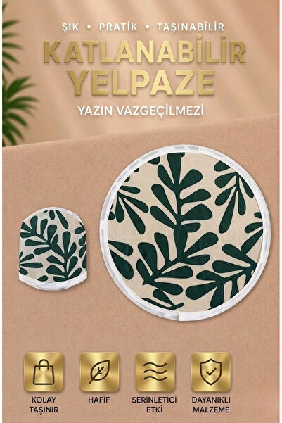 Premium Yuvarlak Katlanabilir Çantalı Popüler Yelpaze | 7 Farklı Desen