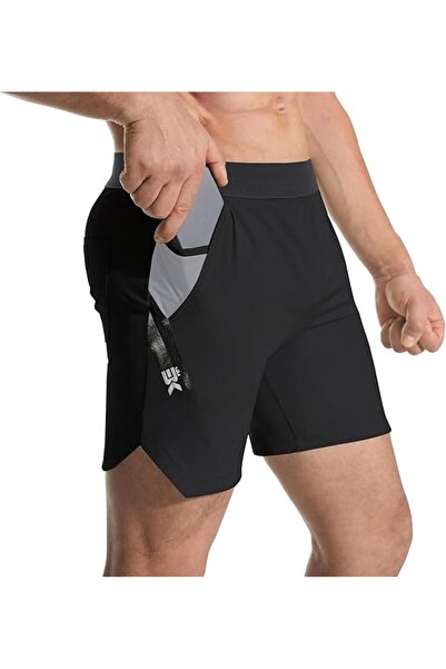 OEM Pantaloni scurți sport bărbați ușori fitness cu două buzunare negri S