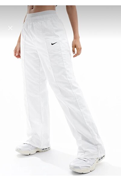 Nike Trend Woven MR Pant Yüksek Belli Beyaz Kadın Eşofman Altı