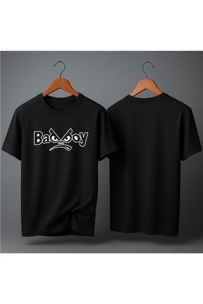 EFEVRA تي شيرت كبير الحجم مطبوع عليه وجه غاضب مكتوب عليه badboy