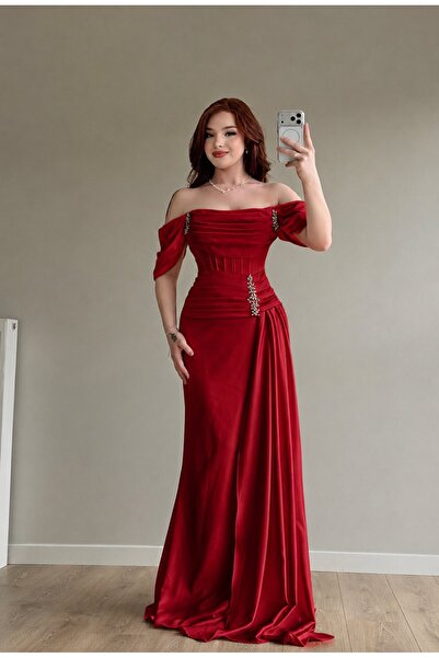 ayşenur Dinçer butik Narya Kırmızı Abiye
