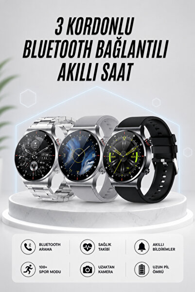 Lisinya Akıllı Saat Amoled Ekran Bluetooth Bağlantılı Sesli Görüşme Nabız Ölç...
