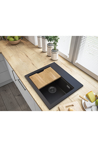 Granitan Chiuveta bucatarie, Granitan, Granit, 565mm, Negru