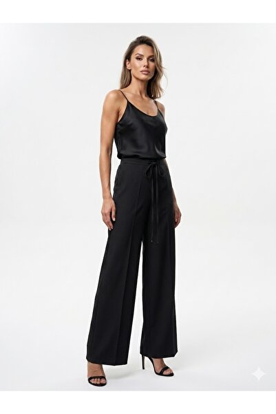centilmen Ercan Akdeni̇z High Waist Wide Leg Spanish Leg Detailed Women's Tro...