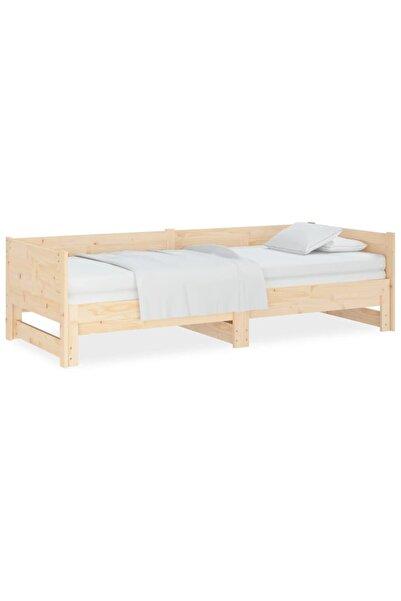 vidaxl Pat extensibil de zi, 2x(80x200) cm, lemn masiv de pin