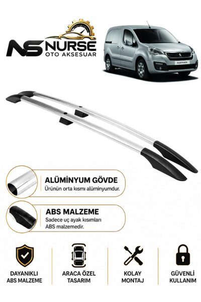 NURSE Peugeot Partner 2 Tepee 2008-2018 Model İçin Uyumlu Üst Port Bagaj Tava...