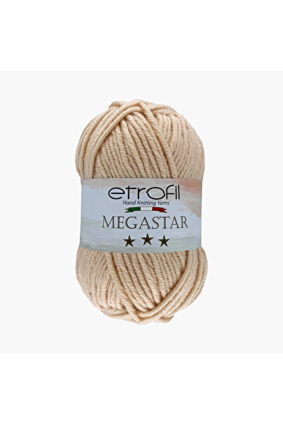Etrofil Fir de tricotat MegaStar, bej pudră, 75% acril, 25% lână, 100g, 110m ...