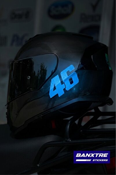 Banxtre Reflective 46 Racing Style Logo Sticker Decal for Motor-Car-Helmet (1...