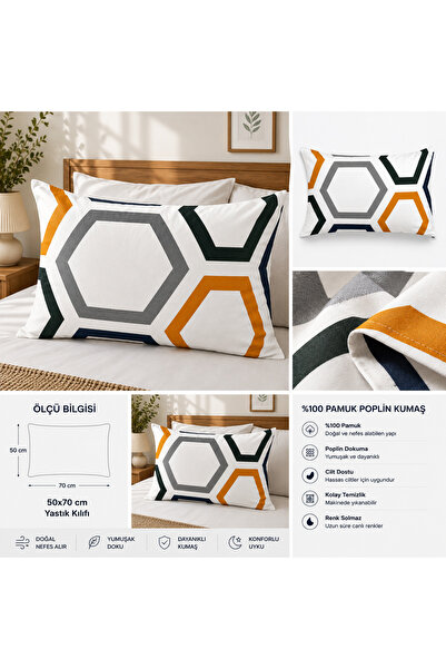 DOĞA EV TEKSTİLİ Doğanın Tüm Renkleri 2-Pack Pillowcases 50X70 - 100% Cotton ...