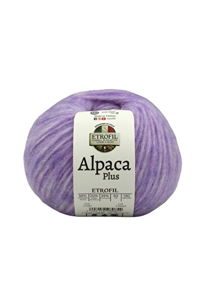 Etrofil Alpaca Plus Fir de tricotat Lila Smoke 55% Lână Organică 20% Alpaca B...