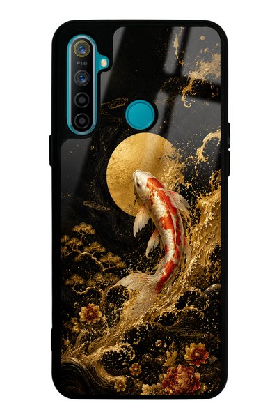 Spoyi Realme 5I Golden Koi Elegance Design Glossy Phone Case