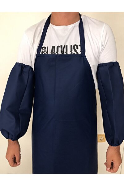 Civilcivilal Waterproof and Stain-Resistant Work Apron and Sleeve Set in Navy...