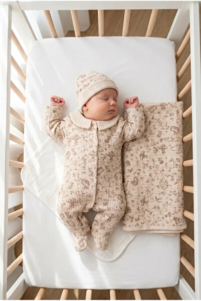 Mert Baby طقم سفاري وافل العضوي المكون من 3 قطع مصنوع من القطن بنسبة 100% للأ...
