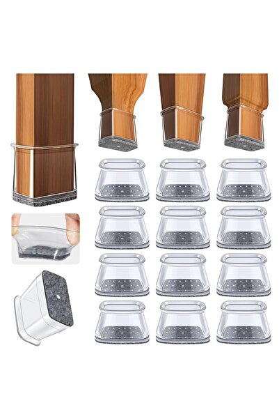 Gihunk Set 32 Protectii Picioare Scaun, Rectangulare, Cu Pasla, Antifonare Si...