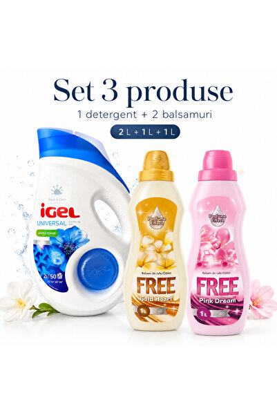 Igel Set 3 Produse pentru Rufe, Universal 2 L, GRATUIT Gold Heart 1 L, GRATUI...