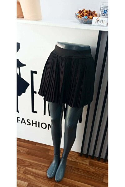 Sienna Fashion Fusta pantaloni cu pliuri neagră