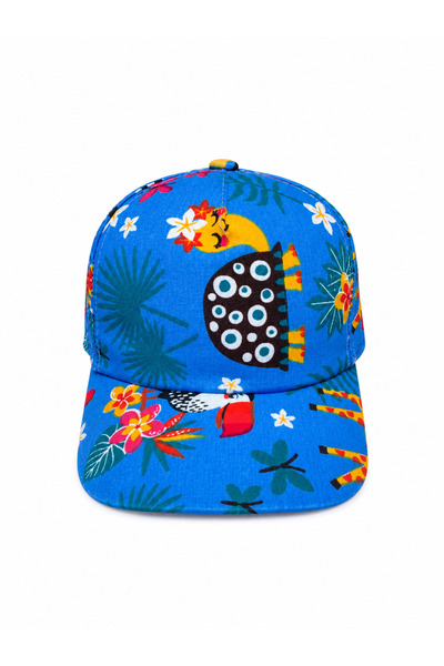 ues Blue Tropical Patterned Adjustable Girl's Hat