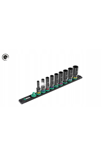 Wera Werk Set chei tubulare cu impact 3/8'' 9 piese, bandă magnetică 05005591...
