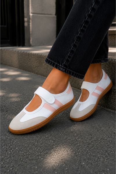 LUFFO Women's Daily Anatomical Velcro Sports Shoes Ballet Flats