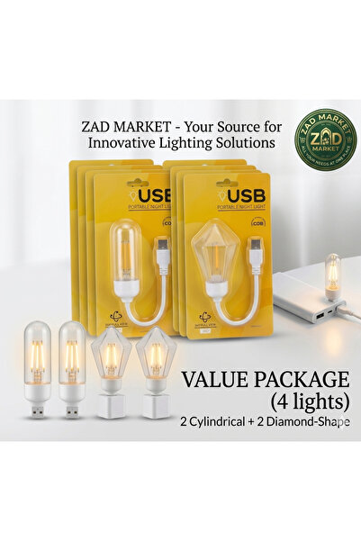 Nonbranded USB Portable Night Light Set with Modern Design - 360 Degree Illum...