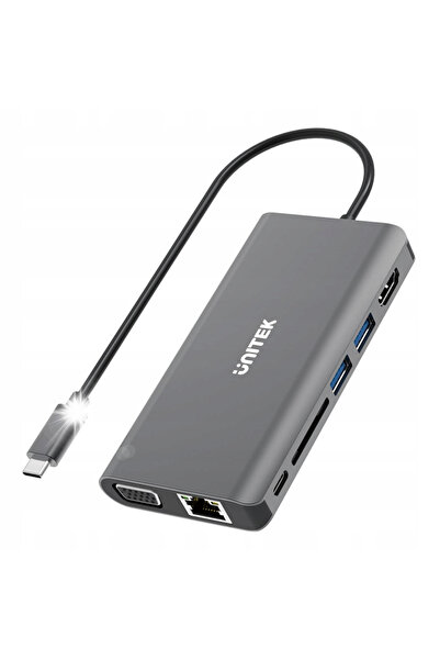 Unitek D1019B Hub USB-C 3.1 8 porturi cu Power Delivery 100W