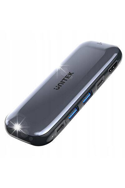 Unitek HUB USB Tip-C -> USB 3.1/Tip-C 10Gbps M.2 HDMI 4K 100W gri