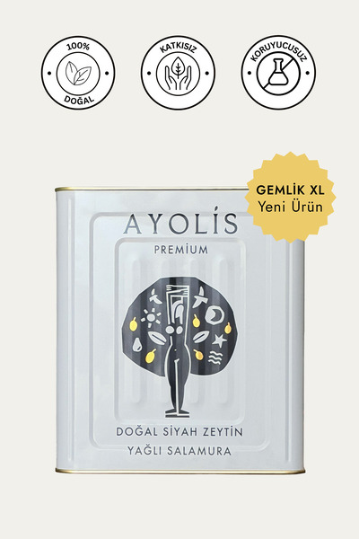 Ayolis Premium Gurme Yağlı Salamura Siyah Zeytin XL 10 Kg (Zeytinyağlı)