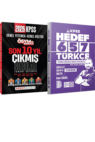 İndeks Akademi Yayıncılık Hedef 657 Türkçe 18 Deneme - 2026 KPSS ÖSYM'nin İnd...