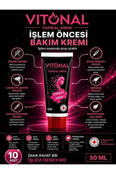 VİTONAL Anesthesia Effective Laser Hair Removal, Topical Cream before Tattoo,...
