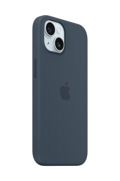 Apple Husa de protectie Silicone Case with MagSafe pentru iPhone 15, Storm Blue