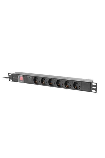 Lanberg PDU rack 19 " 1U, 10A, 6 prize, intrare IEC C14, negru