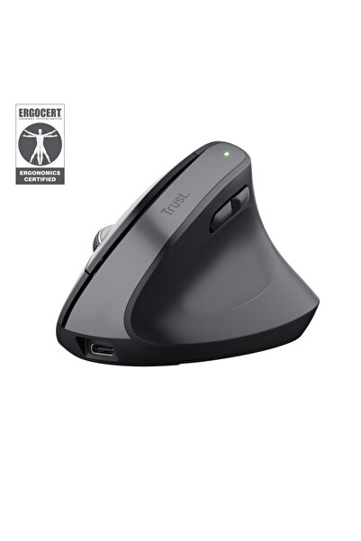 Trust Bayo+ Mouse vertical wireless Bluetooth, 2400 DPI, Negru