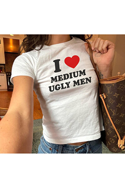 Grafftee Clothing I Love Medium Ugly Men Printed Women's Body Tee