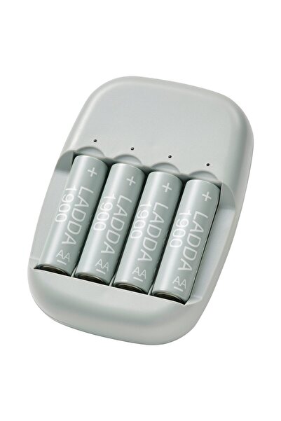 IKEA STENKOL / LADDA Battery charger and 4 batteries