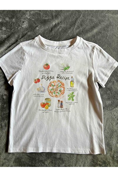Grafftee Clothing Pizza Recipe Printed Unisex Oversize T-Shirt