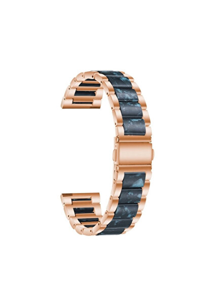 OEM Δίχρωμο Μεταλλικό-Ρητινένιο Λουράκι Amazfit Neo Ροζ Χρυσό+Μελανί Χρώμα