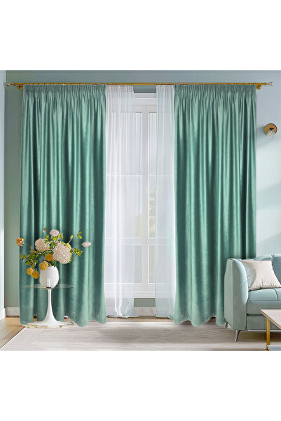 ArasyaHome Draperie de Catifea Blackout 70% Verde Menta Light