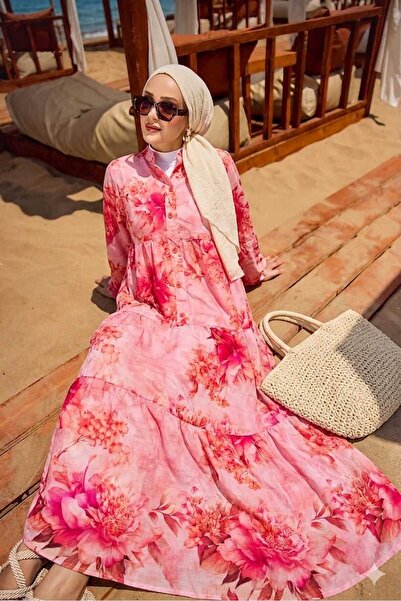 MissPuL Women's Buttoned Modal Fabric Flowy Long Dress