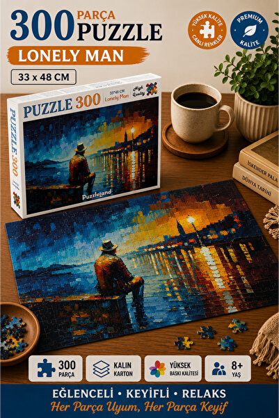 kidssan games Puzzleland Lonely Man 300 Parça Puzzle 33x48 cm, kidssan