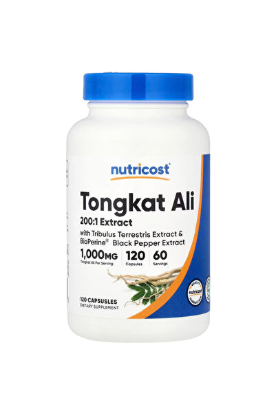 Nutricost Supplements, Tongkat Ali 1,000mg 120 Capsules - with Tribulus Terre...