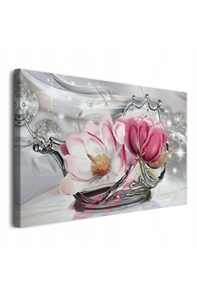 Naklejkomania Tablou pe panza, Flori in apa, 120 cm x 80 cm, Cu rama, Imprima...